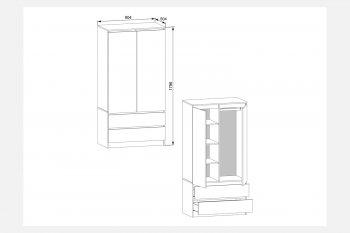 Шкаф 900 мм с антресолью Мори (ДСВ) в Реж - rezh.mebel-e96.ru