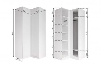 Угловой шкаф Мори белый (ДСВ) в Реж - rezh.mebel-e96.ru