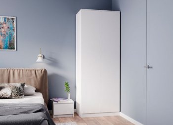 Шкаф двустворчатый Мори МШ800.1 белый (ДСВ) в Реж - rezh.mebel-e96.ru