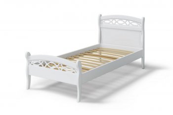 Кровать Натали массив береза + МДФ, белый (МЛК) в Реж - rezh.mebel-e96.ru