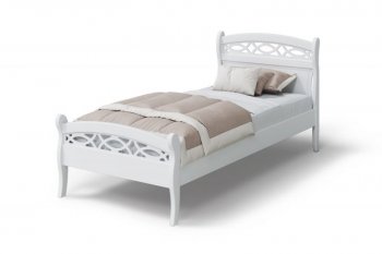 Кровать Натали массив береза + МДФ, белый (МЛК) в Реж - rezh.mebel-e96.ru