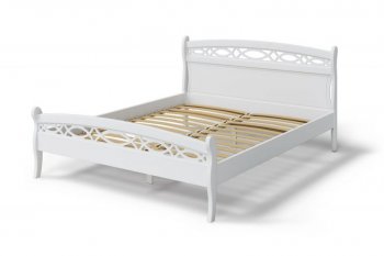 Кровать Натали массив береза + МДФ, белый (МЛК) в Реж - rezh.mebel-e96.ru