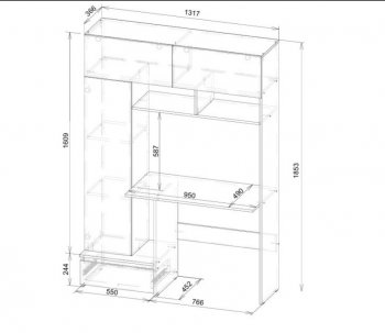 Стол компьютерный Некст-1 + Шкаф (СВ) в Реж - rezh.mebel-e96.ru