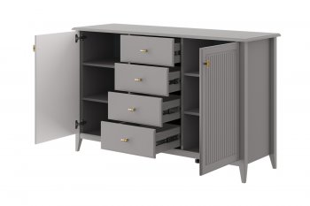 Комод 4 ящика 2 двери Никеа антрацит (БМ) в Реж - rezh.mebel-e96.ru