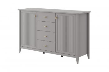 Комод 4 ящика 2 двери Никеа антрацит (БМ) в Реж - rezh.mebel-e96.ru