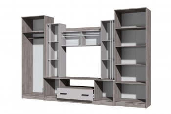 Стенка Николь-2 крафт серый/кашемир (Зарон) в Реж - rezh.mebel-e96.ru