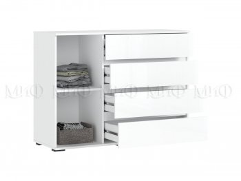 Комод 1 дверь 4 ящика (1200) Норд,  белый (Миф) в Реж - rezh.mebel-e96.ru