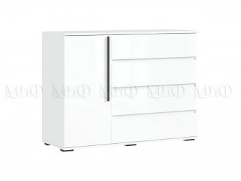 Комод 1 дверь 4 ящика (1200) Норд,  белый (Миф) в Реж - rezh.mebel-e96.ru