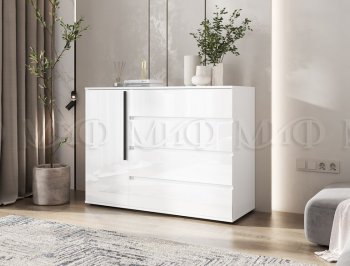 Комод 1 дверь 4 ящика (1200) Норд,  белый (Миф) в Реж - rezh.mebel-e96.ru