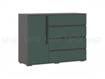 Комод 1 дверь 4 ящика (1200) Норд, графит/изумруд (Миф) в Реж - rezh.mebel-e96.ru