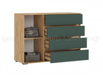 Комод 1 дверь 4 ящика (1200) Норд, крафт/изумруд (Миф) в Реж - rezh.mebel-e96.ru