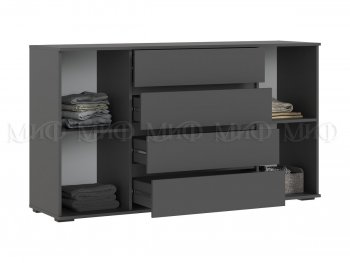 Комод 2 двери 4 ящика (1600) Норд, графит (Миф) в Реж - rezh.mebel-e96.ru