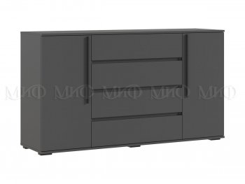 Комод 2 двери 4 ящика (1600) Норд, графит (Миф) в Реж - rezh.mebel-e96.ru