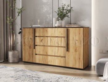 Комод 2 двери 4 ящика (1600) Норд, крафт (Миф) в Реж - rezh.mebel-e96.ru