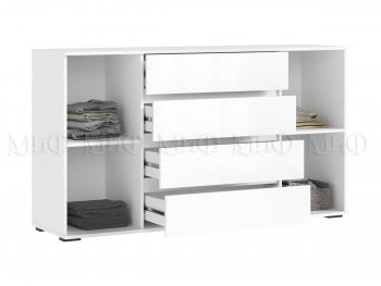 Комод 2 двери 4 ящика (1600) Норд, белый (Миф) в Реж - rezh.mebel-e96.ru