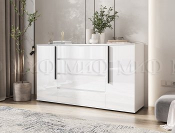 Комод 2 двери 4 ящика (1600) Норд, белый (Миф) в Реж - rezh.mebel-e96.ru