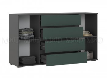 Комод 2 двери 4 ящика (1600) Норд, графит/изумруд (Миф) в Реж - rezh.mebel-e96.ru