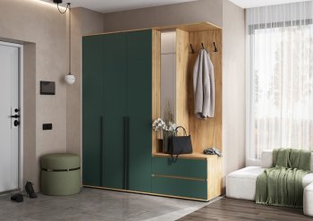 Прихожая Норд+Шкаф 1200, крафт/изумруд (Миф) в Реж - rezh.mebel-e96.ru