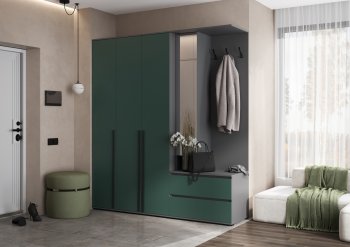 Прихожая Норд+Шкаф 1200, графит/изумруд (Миф) в Реж - rezh.mebel-e96.ru