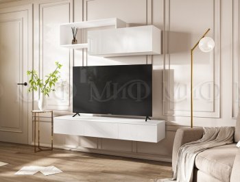 Стенка Норд-2 белый глянец (Миф) в Реж - rezh.mebel-e96.ru