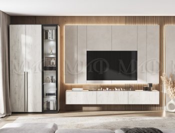 Стенка Норд крафт белый (Миф) в Реж - rezh.mebel-e96.ru