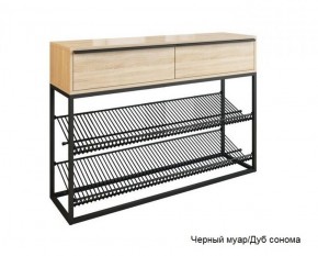 Обувница Крафт 2 (Черный муар/Дуб сонома) в Реж - rezh.mebel-e96.ru