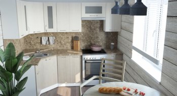 Кухонный гарнитур Ольга оптима 1 1300х2500 мм (Герда) в Реж - rezh.mebel-e96.ru
