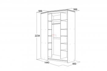 Шкаф-купе угловой Ольга-13 правый в Реж - rezh.mebel-e96.ru