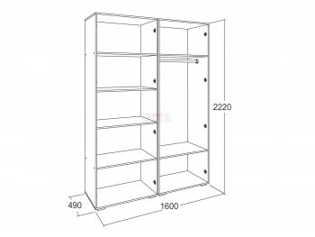 Шкаф 1600 мм Ольга-17 в Реж - rezh.mebel-e96.ru