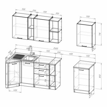 Кухонный гарнитур Ольга прайм 4 900х2000 мм (Герда) в Реж - rezh.mebel-e96.ru