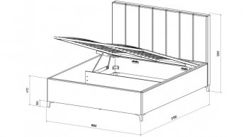 Кровать с ПМ Оливия Серый (Лин) в Реж - rezh.mebel-e96.ru