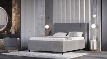 Кровать с ПМ Оливия Серый (Лин) в Реж - rezh.mebel-e96.ru