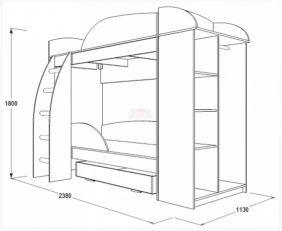 Кровать двухъярусная Омега-4А ЛДСП в Реж - rezh.mebel-e96.ru