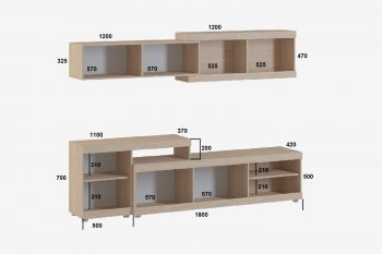 Стенка Оскар ТВ7 сонома (Генезис) в Реж - rezh.mebel-e96.ru