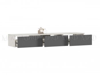 Стенка Оскар комп.2 крафт белый/графит (Миф) в Реж - rezh.mebel-e96.ru