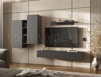 Стенка Оскар комп.2 графит (Миф) в Реж - rezh.mebel-e96.ru