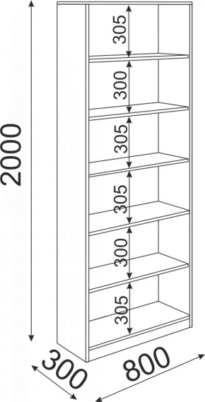 Стеллаж 800 Остин Модуль 08 (Риннер) в Реж - rezh.mebel-e96.ru