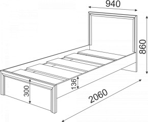 Кровать Остин Модуль 21 (Риннер) в Реж - rezh.mebel-e96.ru