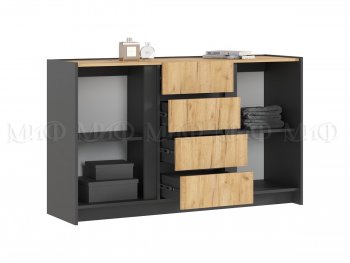 Комод 2дв.4ящ. Остин крафт/графит (Миф) в Реж - rezh.mebel-e96.ru