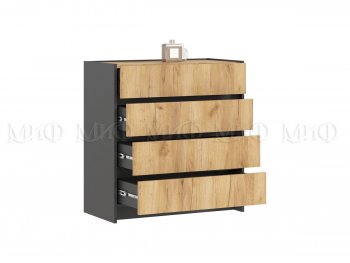 Комод 4ящ. Остин крафт/графит (Миф) в Реж - rezh.mebel-e96.ru
