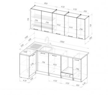 Угловой кухонный гарнитур Парма прайм 400 1100*2000 мм (Герда) в Реж - rezh.mebel-e96.ru