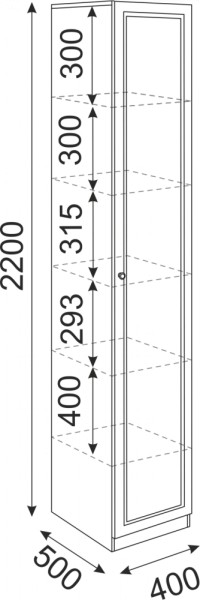 Пенал Беатрис 400 (модуль 4) (Риннер) в Реж - rezh.mebel-e96.ru