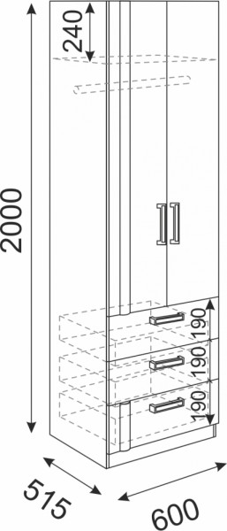 Шкаф с ящиками Волкер М4 (Риннер) в Реж - rezh.mebel-e96.ru