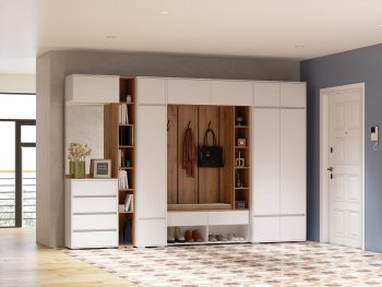 Прихожая Прага модульная, белый (Handis) в Реж - rezh.mebel-e96.ru