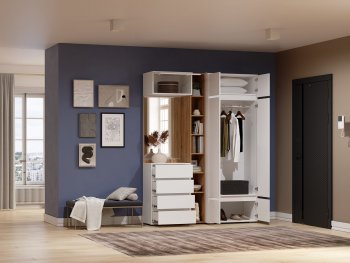 Прихожая Прага модульная, белый (Handis) в Реж - rezh.mebel-e96.ru