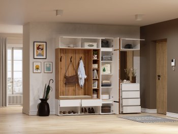 Прихожая Прага модульная, белый (Handis) в Реж - rezh.mebel-e96.ru