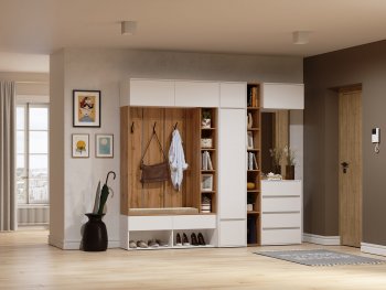 Прихожая Прага модульная, белый (Handis) в Реж - rezh.mebel-e96.ru
