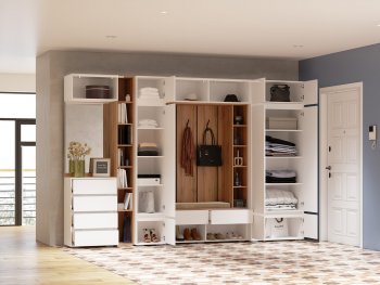 Прихожая Прага модульная, белый (Handis) в Реж - rezh.mebel-e96.ru