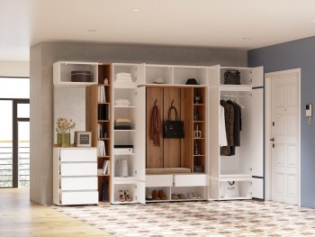 Прихожая Прага модульная, белый (Handis) в Реж - rezh.mebel-e96.ru