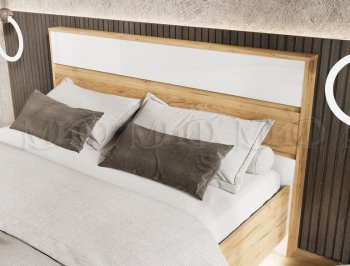 Кровать парящая Роджина крафт/белый (Миф) в Реж - rezh.mebel-e96.ru